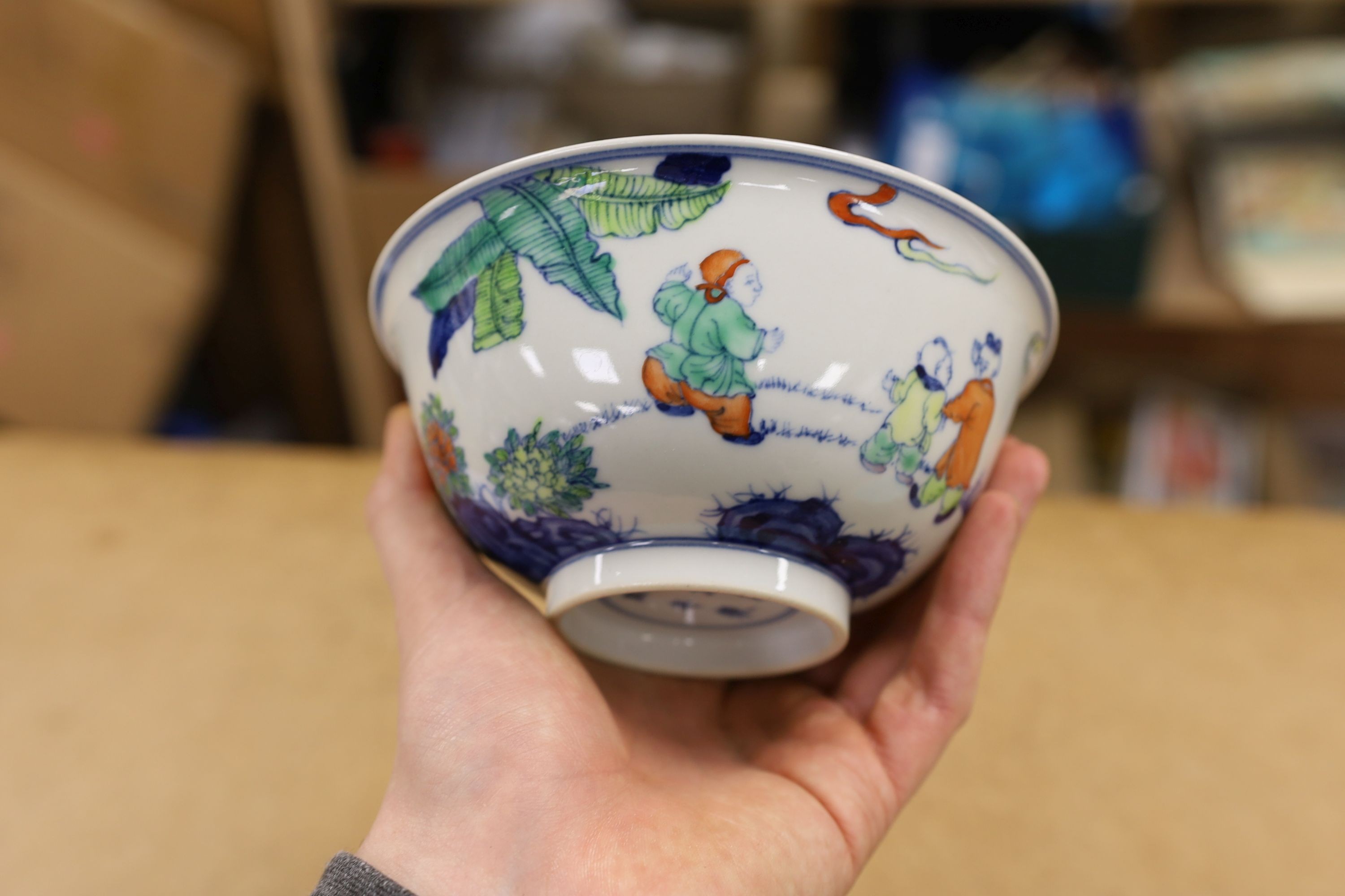 Two Chinese porcelain bowls, largest 15cm diameter